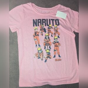 NWT, Naruto, pink, short sleeve t-shirt girls size Small OR Medium